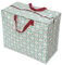 LS-LebenStil XXL Jumbo Bag Vintage Blumen 55x48x28cm recycled Allzweck-Tasche Riesentasche Shopper Retro Blau
