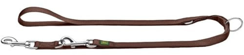 HUNTER Verstellbare Hundeführleine, Farbe: braun, 3-fach verstellbar, robustes Nylon, pflegeleicht, Größe: 20/200