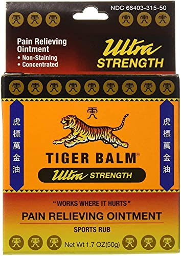 Tiger Balm Sport Rub Pain Relieving Ointment, Ultra Strength 1.70 oz (Pack of 3)