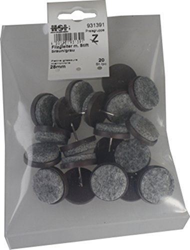 Filzgleiter mit Stift grau-braun 28mm 20 St.