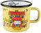 Pippi Langstrumpf Tasse Villa Kunterbunt, Emaille, Gelb, Pippi Geschirr für Kinder und Erwachsene, 370ml