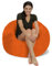 Chill Sack L - Der Sitzsack mit Memory-Foam Füllung - Das Sitzkissen für Kinder und Erwachsene mit kuschelweichem, waschbarem Velourbezug in Orange