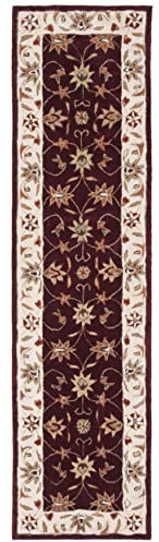 SAFAVIEH Total Performance Collection Runner Rug - 2'3 x 9', Red & Ivory, Hand-Hooked Oriental, Non-Shedding & Easy Care, Ideal for High Traffic Areas in Living Room, Bedroom (TLP725A)