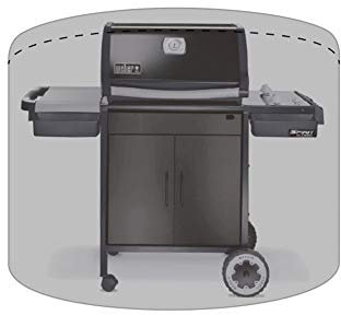 Acamp Grillabdeckung wetterfest & Anthrazit | Polyester Grill Abdeckhaube in S, 136x43x101 cm | perfekt für BBQ Grill | mit elastischer Kordel für idealen Halt der Abdeckhaube