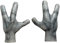 Ghoulish Productions 25364 Hands Aliens Maske, grau