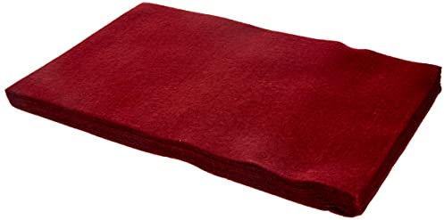 folia 520422 - Bastelfilz, mit feiner Wollqualität, 10 Blatt, 150 g/qm, 20 x 30 cm, dunkelrot, klebefleckenfreie Verarbeitung - ideal für vielfältige Bastelarbeiten