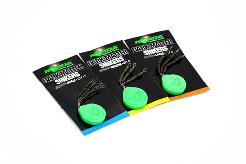 Korda Sinkers Weed Small, 5 Pack, Tungsten Material, Pin Down Hook Links, Easy Threading, Secure Grip