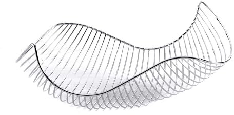 Designer OBSTKORB Salomon | 37x27cm, Metall Silber verchromt | Obstschale, Brotkorb, Brötchenkorb, Dekoschale