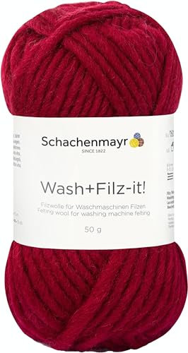 Schachenmayr Wash+Filz-it! 9812942-00006 ruby Handstrickgarn, Filzgarn, Schurwolle