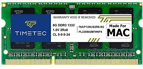 Timetec 8 GB kompatibel für Apple DDR3 1333 MHz PC3-10600 CL9 für Mac Book Pro (Anfang/Ende 2011), iMac (Mitte 2010, Mitte/Ende 2011), Mac mini 2011 MAC-RAM-Upgrade