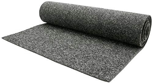 Nadelfilz Meterware MERLIN - Grau, 2,00m x 5,00m, Robuster, Trittschalldämmender Teppich Bodenbelag für Wohn- und Büroräume