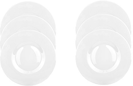 Venere Lot de 6 Assiettes Plates En Blanc 30 cm