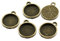 Vintageparts 6 stabile Fassungen für 12 mm Cabochons in antik Bronze, DIY-Schmuck