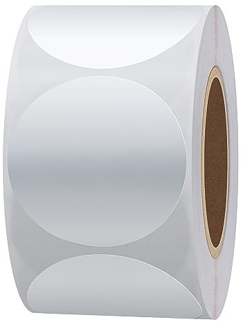 Hylabelest 38 mm runde Papieraufkleber, Etiketten Verpackungsdichtungen, Handwerk, Hochzeit, Etikett, Topper-Etiketten, 500 Pro Rolle 1 roll (Silber)