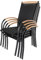 ib style Gartenstuhl 4er Set Diplomat - Stapelstuhl, Aluminium, Teakholz Armlehnen, Stapelbar, Rostfrei, für Terrasse, Balkon, Garten, Vormontiert, 150 kg belastbar, Schwarz