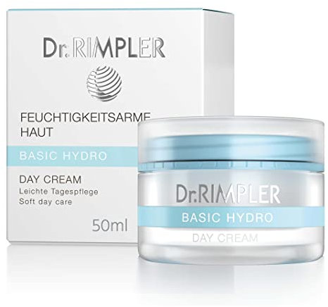 Dr. Rimpler Tages-Creme „Hydro Day” zart schmelzend I Gesichtscreme mit wertvollen Ölen I Feuchtigkeitspflege zieht schnell ein I nicht fettend. 50ml