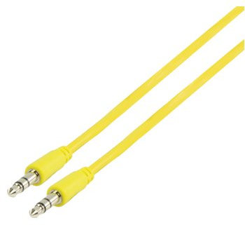 electrosmart Yellow 3.5mm Male to 3.5mm Male Stereo Jack Cable - Length 1m / 100cm - for Car Aux/Auxiliary Socket
