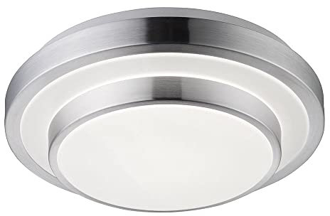 Globo 12 Watt LED Decken Lampe Schlafzimmer Leuchte rund 1-flammig Chrom opal 41738-12