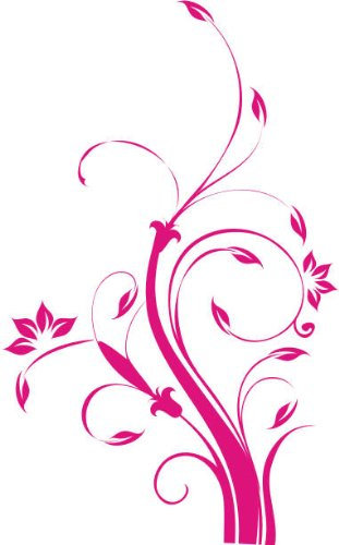 WANDTATTOO/Wandsticker w310 Blume Ast Äste Baum Pflanze Wandaufkleber 40x25cm, pink
