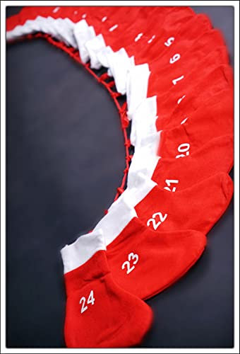 Spetebo Adventskette mit XXL Socken (18x20cm) - Adventskalender zum selber befüllen