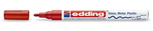 Vernis brillant marqueur edding 750 pour, rouge, Medium