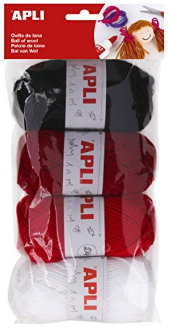APLI 14091-Gomitoli di lana toni rossi 4 u.
