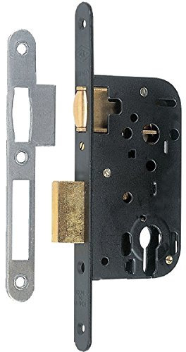Serrure à larder laqué noire à olive réglable Clé I Axe à 50 mm MULTIBAT JPM