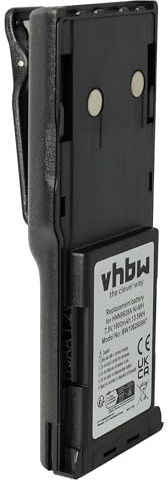 vhbw 1x Akku kompatibel mit Motorola CP450 | GP300, GP308, CP450LS, CP250 Funkgerät, Walkie Talkie (1800 mAh, 7,5 V, NiMH) + Gürtelclip
