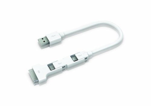 Innergie MagiCable Trio - das universelle Lade- und Sync-Kabel mit Mini USB + Mikro USB und 30pin Apple-Anschluss, Patentiertes und von Apple zertifiziertes Kabel, ausgezeichnet mit vielen Design & Innovationspreisen, Red.Dot & IF Award