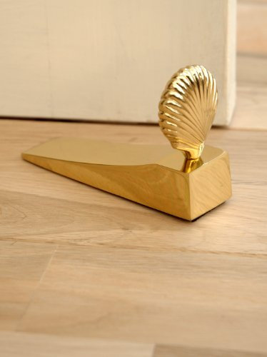 Nautical Solid Brass Door Stop / Wedge - Shell Design