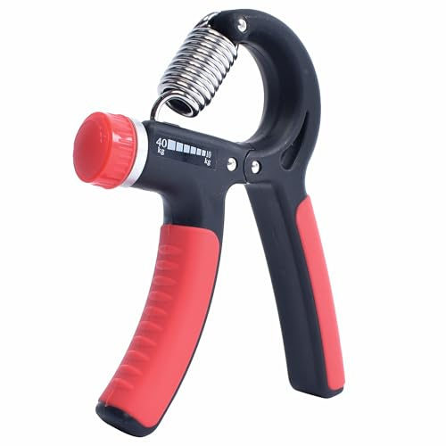 GORILLA SPORTS® Fingerhantel 10–40 kg, 9-fach verstellbar, verchromte Feder | Mit rutschfesten Gummigriffen für Hand, Finger und Unterarm; Handtrainer, Fingertrainer, Grifftrainer, Unterarmtrainer