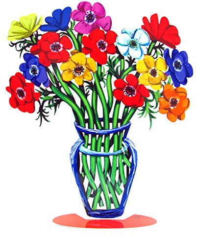 Bild von Blume D?Decor – Statue – David Gerstein Art Metall Blumen Objekte Mohnblumen Große (Paar)