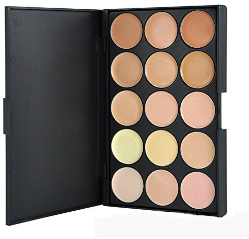 15 Colors Hydrating Cream Concealer Palette, Pure Vie Long Lasting Full Coverage Correcting Concealer Palette Foundation Camouflage Makeup Contour Kit for Conceals Corrects Dark Circles Acne Blemish#2