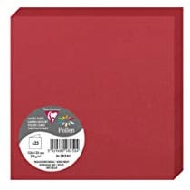 Clairefontaine 2825C Packung (mit 25 Doppelkarten Pollen, Gefaltet, 135 x 135 mm) 210g, kirschrot