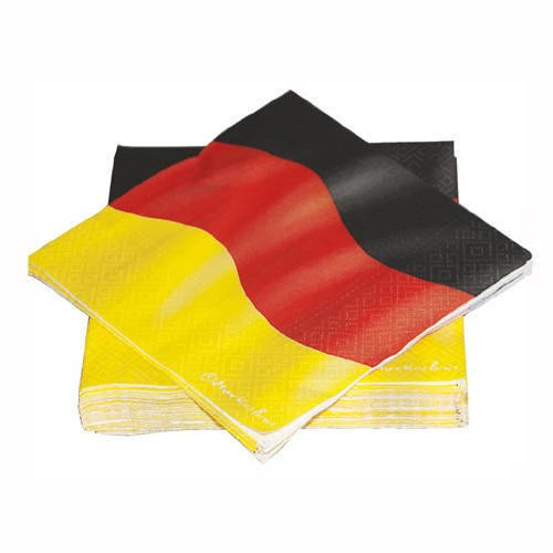 PARTY DISCOUNT Servietten Deutschland, 3-lagig, 33x33 cm, 20 Stk.