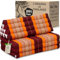 livasia Thaikissen 3 Auflagen für Paare XXL - 190x80x8cm - Dreieckskissen Klappmatratze, extrabreit Kapok, Rückenkissen faltbar, Thaimatte zum Klappen, Meditationskissen (Orange)
