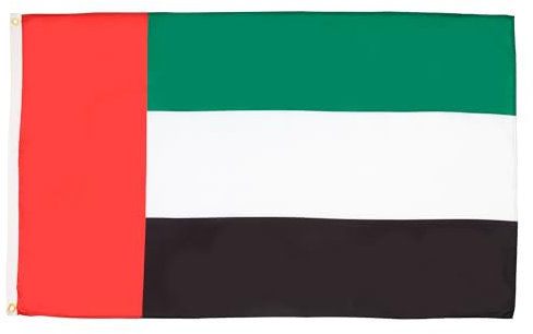 AZ FLAG - Flagge Vereinigte Arabische Emirate - 90x60 cm - Vereinigte Arabische Emirate Fahne 100% Polyester mit Messing-Ösen - 50g