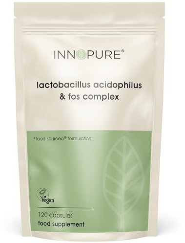 INNOPURE Acidophilus Probiotic & Prebiotic Supplements 120 Capsules (Pure-Fill) No Fillers or Binders - Lactobacillus Acidophilus Complex for Gut & Digestive Health, 5 Billion CFU - UK Made