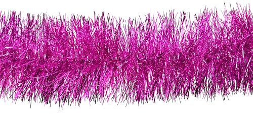Creativery Weihnachtsgirlande 10cm x 3m - Lametta Girlande für Weihnachtsbaum Weihnachtsgirlande Lametta 10cm x 3 Meter Lamettagirlande Baumgirlande Christbaumdeko Farbauswahl: Fuchsia/pink