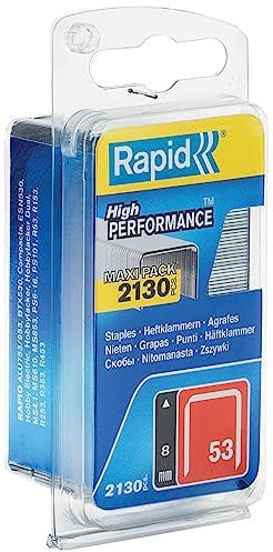 Rapid Tackerklammern Typ 53, 8mm Klammern, 2.130 Stk., Feindrahtklammern für Holz und Stoffe