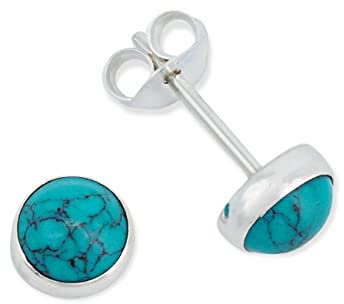 Ohrstecker 925 Silber Türkis Edelstein Ohrringe echt Silber Damen Sterling Silber Stecker Geschenk(MOS-038-15)