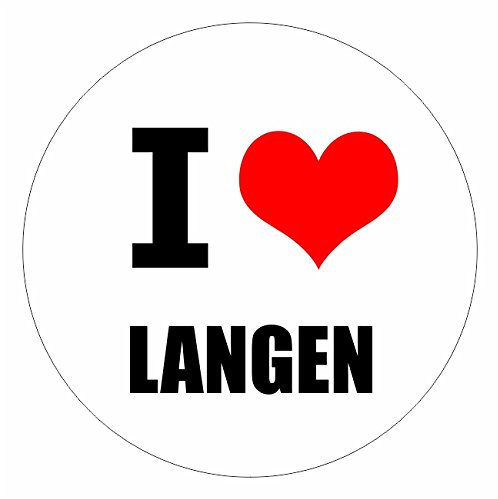 Kiwistar - Autoaufkleber - 5x5 cm - außen klebend - I love Langen Frankfurt für Auto, Laptop, Fahrrad, LKW, Motorrad Aufkleber mehrfarbig Sticker Decal