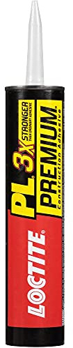 Loctite PL Premium Polyurethane Construction Adhesive, 10 fl oz Cartridge, 1 Pack - Versatile Construction Glue for Wood, Concrete, Stone, Metal & More