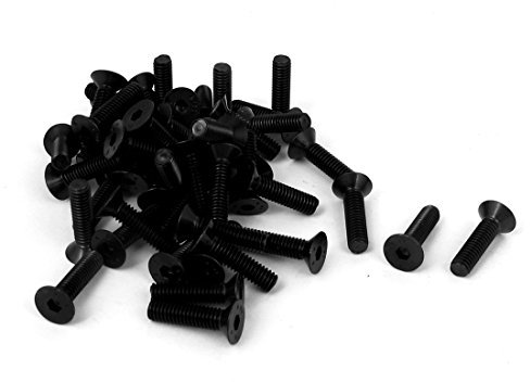 sourcing map 50 Stück M4 x 16mm Senkkopfschrauben Metrische Flachkopfschrauben Senkkopfschrauben mit Innensechskant Schwarz