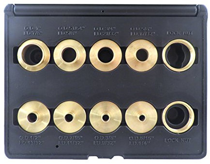 Taylor Toolworks Insieme di 10 pezzi in ottone massiccio di precisione lavorati Router modelli bussole di guida cuscinetti Set RB