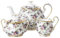 Royal Albert 100 Years 40017572 1940 English Teekanne, Zucker, Creme, 3-teiliges Set, weiß, feines Knochenporzellan, Englischer Chintz