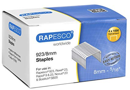 Rapesco S92308Z3 Galvanised Heavy Duty Staples Type 923/8 mm, 4000 Units