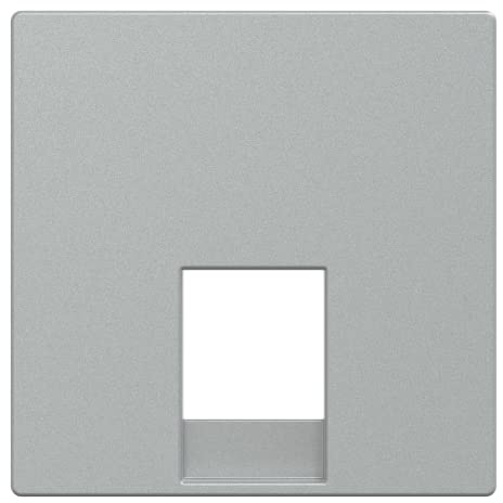 Schneider Electric Merten Zentralplatte für Telefonsteckdosen-Einsatz RJ11/RJ12, System M, aluminium, Artikelnummer MEG4211-0460