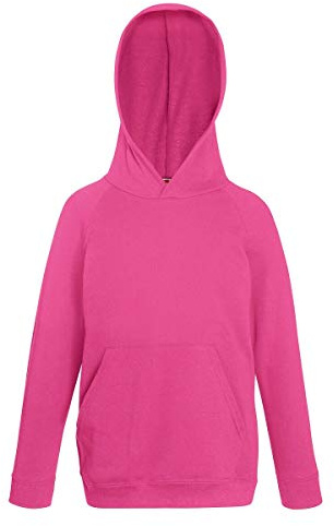 Fruit of the Loom Childrens Unisex Lightweight Hooded Sweatshirt/Hoodie (12-13) (Fuchsia)