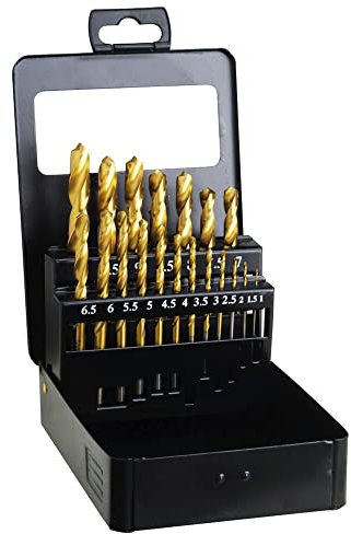 WOLFPACK 9060255 de Coffret Forets à Métaux Titane-Hss 1 à 19 mm 10 Pièces